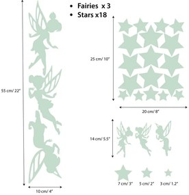 Fairies and Stars világító, gyerek falmatrica - Ambiance