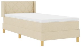 Boxspring Ágy Matrac Kosár Krém 90 x 200 cm, Szövet.