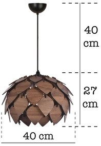 Csillár zsinóron 1xE27/40W/230V barna