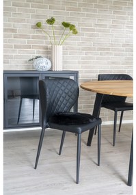 Mesterséges báránybőr ülőpárna, fekete, 35 cm