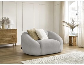 Világosszürke buklé fotel Tina – Bobochic Paris