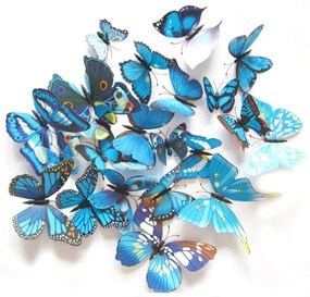 Vidám Fal |  Színes 3D Pillangók Kék