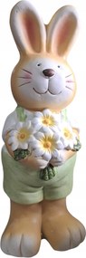 Kerti Nyuszi Húsvéti Tavaszi Figura 39cm Dekoráció Zöld Kertésznő