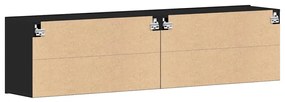 2 db fekete tölgyfa TV-szekrény 160 x 30 x 41 cm