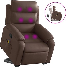 vidaXL barna műbőr dönthető masszázs- és állófotel