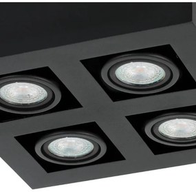 Eglo 31065 - MENDOZA LED spotlámpa 4×LED, 4,7 W, 230 V, 3000 K, fekete