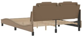 cappuccino színű műbőr ágykeret Viana matrac nélkül 160x200 cm