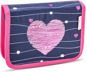 Tolltartó, klapnis, cipzáras, BELMIL Simple Hearts, rózsaszín szív (BL3357462L)