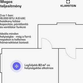 Klarstein Grandbreeze mobil légkondicionáló | 16000 BTU | 40 cm | 82 m² | A energiaosztály