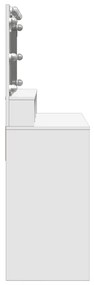 fehér fésülködőasztal LED-del 80 x 41 x 134,5 cm