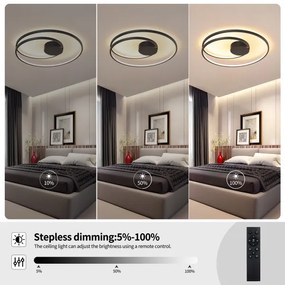 Brilagi - LED dimmelhető mennyezeti lámpa TWISTER LED/75W/230V Ø 70 cm fekete + távirányító