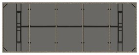 szürke polyrattan üveglapos kerti asztal 240 x 90 x 75 cm
