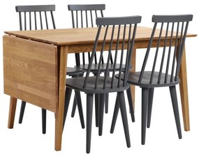 Filippa natúr tölgyfa étkezőasztal lehajtható asztallappal, 120 x 80 cm - Rowico