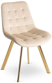 Elegáns Bézs/Arany Étkezőszék Bársony Kárpitozással. DEVI