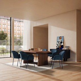 Kék kárpitozott étkezőfotel szett 2 db-os Aslin – MOME