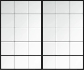 vidaXL 2 db fekete fém fali tükör 100x60 cm