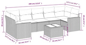 8 részes bézs polyrattan kerti ülőgarnitúra párnával