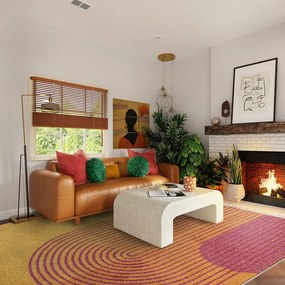 Sárga-narancssárga szőnyeg 200x290 cm Muse Orange Retro – Asiatic Carpets