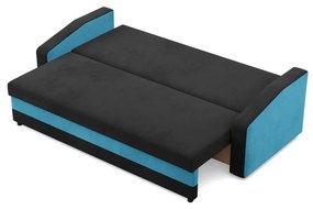 Hewlet kanapéágy, szövet anyag, hab töltet, fekete - kék