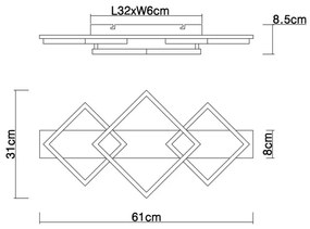 Globo 67294D2 - LED Mennyezeti lámpa BEATRIX LED/24W/230V