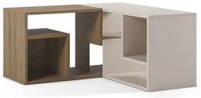 Fehér-natúr színű sarok TV-állvány tölgyfa dekorral 145x45x35 cm Glina – Marckeric