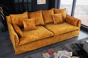 HEAVEN modern bársony kanapé - sárga