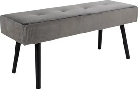 Skiby szürke bársony kárpitos párnázott pad, 100 x 35 cm - House Nordic