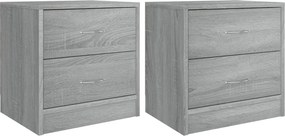 vidaXL 2 db szürke sonoma színű szerelt fa éjjeliszekrény 40x30x40 cm