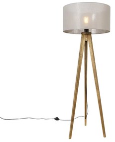 Rusztikus állvány vintage fa tőkebarna árnyékolóval 50 cm - Tripod Classic