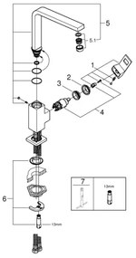 GROHE 31255000 - EUROCUBE mosogatócsaptelep, fényes króm