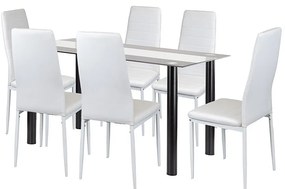 Norman 6+1 étkező garnitúra fehér