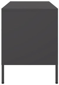 2 db fekete acél TV-szekrény 68 x 39 x 50,5 cm