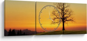 Egy fa képe a mezőn (órával) (90x30 cm)