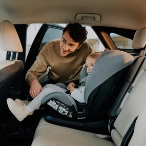 Lionelo - Forgatható autós gyerekülés alappal LAVENDER i-Size 76-150 cm Grey Stone