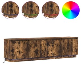 TV szekrény LED füstölt tölgy 180x38x49 cm szerelt fa