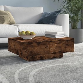 Füstös tölgy színű szerelt fa dohányzóasztal 90 x 60 x 31 cm