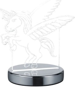 Fényes ezüstszínű LED asztali lámpa (magasság 17 cm) Karo – Trio