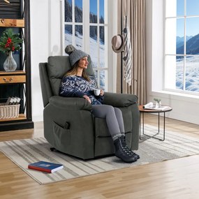 Elektromos vezérlésű szürke vintage dönthető fotel. TV-5874 GREY