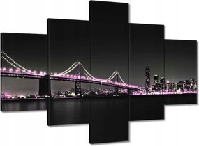 Vászonkép 100x70 Híd Lila fények