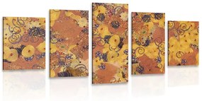 5 részes kép G. Klimt által inspirált absztrakció