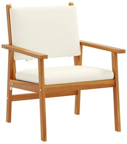 vidaXL Kerti Szék párnával 2 pcs Krémszín Tömör Akácfa