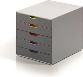 Irattároló, műanyag, 5 fiókos, DURABLE VARICOLOR® 5, szürke (DB760527)
