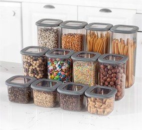 Konyhai doboz szett Roudo 12 darabos szürke