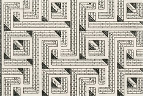 Divatos Flizelin Tapéta Ragasztóval Fali 3D Tégla labirintus 104x70 Ragasztó