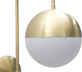 Fali lámpa, fehér gömb búrával, arany - GLOBE