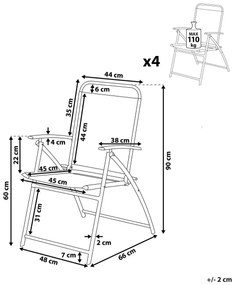 Szék szett 4db Love (fekete). 1011479