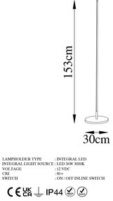 Fekete LED állólámpa (magasság 153 cm) Only – Opviq lights