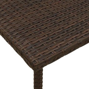 téglalap barna polyrattan kerti dohányzóasztal 40x40x37cm