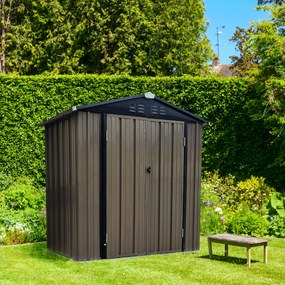 Pléh kerti szerszámos ház, barna/antracit, 2x1,3 m, RADOL