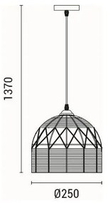 Csillár zsinóron 1xE27/15W/230V bézs
